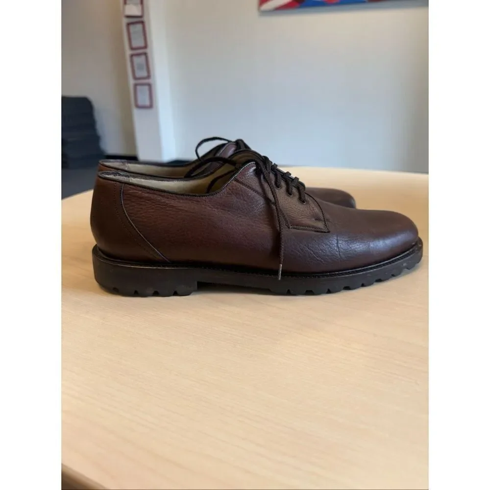 Faconnable Dark Brown Leather Lace Up Oxford Shoes sz 10.5 EUC